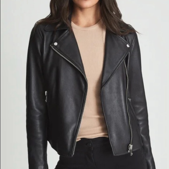 Reiss Geo leather biker jacket - Picture 8 of 17